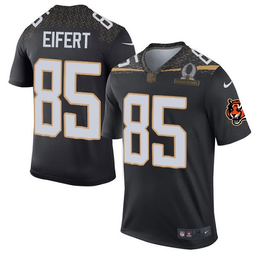 Men's Elite Tyler Eifert Nike Jersey Black - #85 Team Irvin 2016 Pro Bowl NFL Cincinnati Bengals